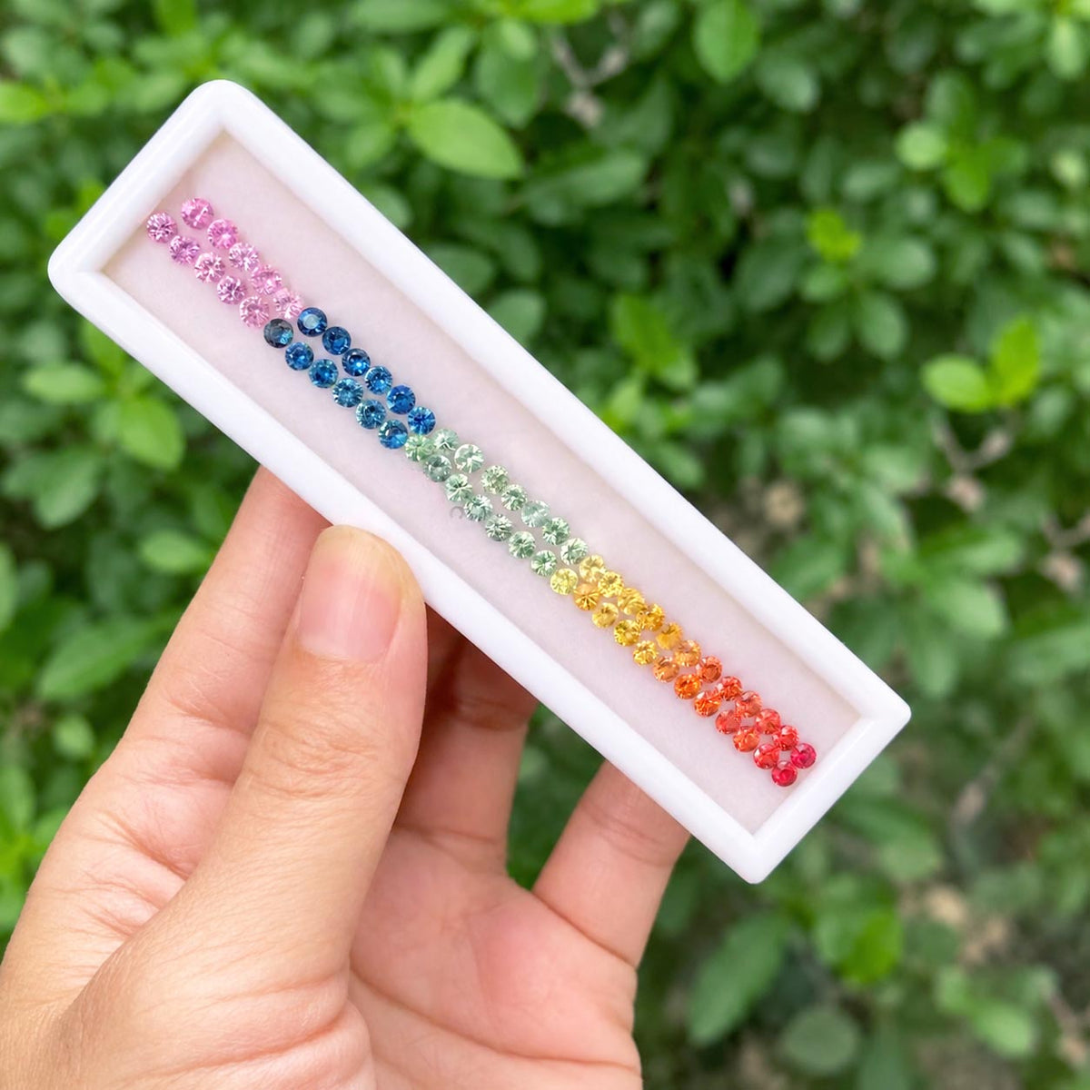 one of a kind 7.8ct rainbow sapphires