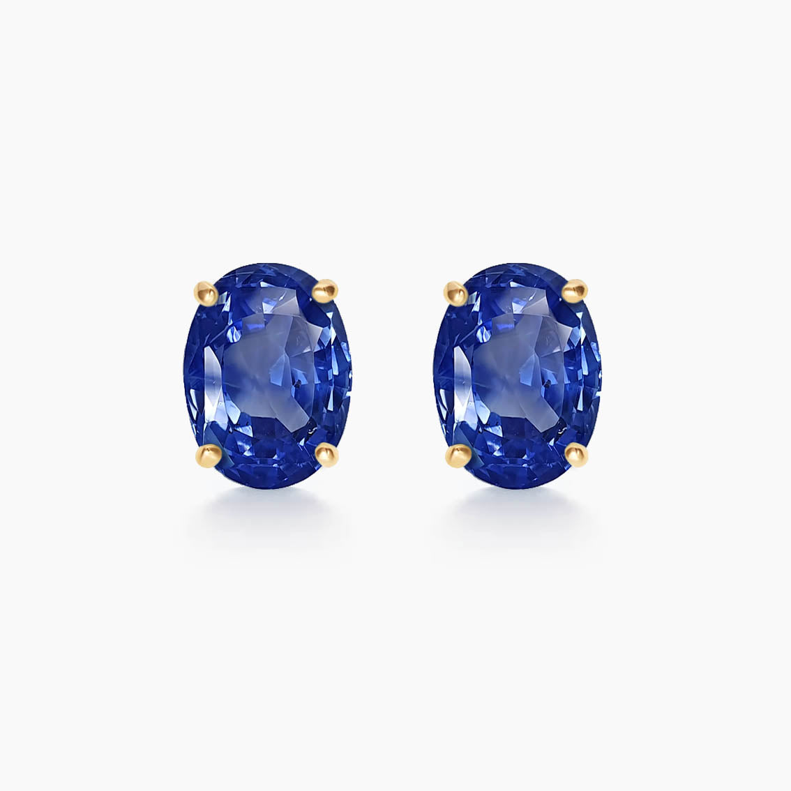 1.0ct oval sapphire earrings in 18k gold