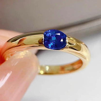 oval sapphire ring 18k gold