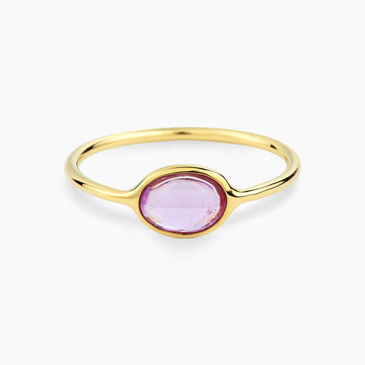 pink 079ct sapphire ring 18k gold