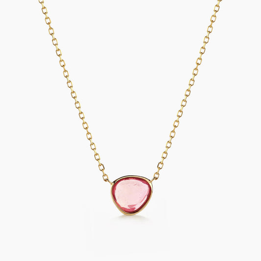 pink sapphire necklace 18k gold