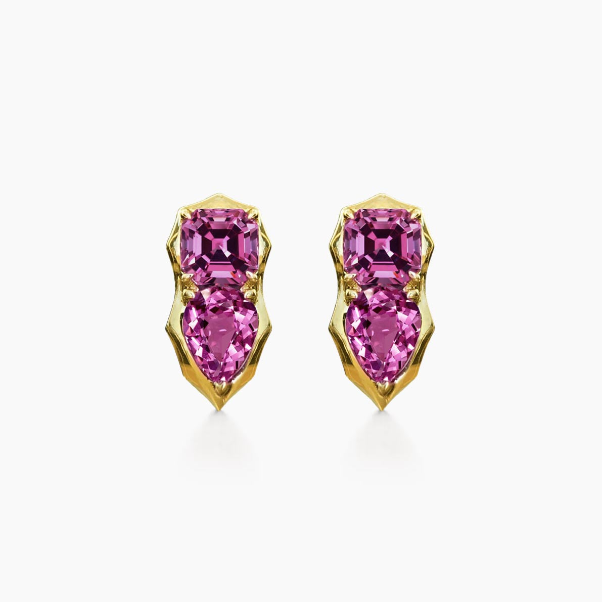 pink spinel earrings 18k gold