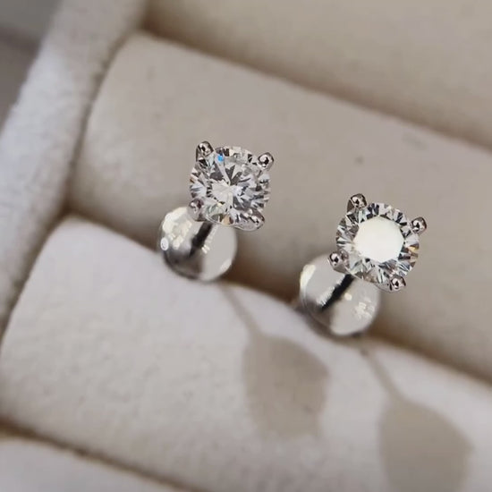 0.6ct diamond stud earrings in 18k white gold video