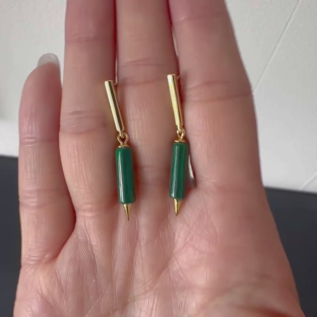 jullie malachite stick earrings in 18k gold plated sterling silver video
