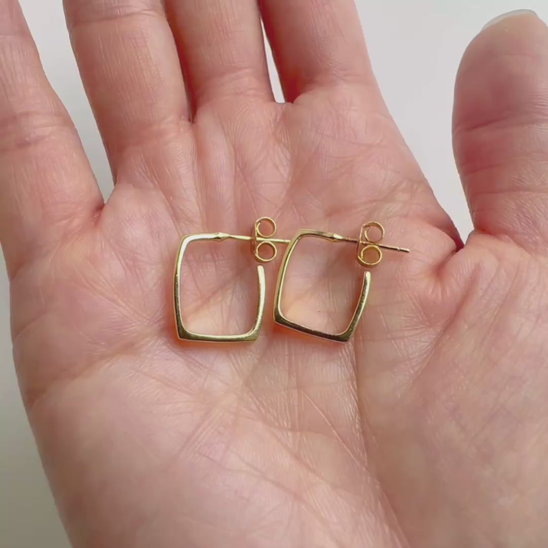 jullie square earrings 18k gold plated sterling silver video