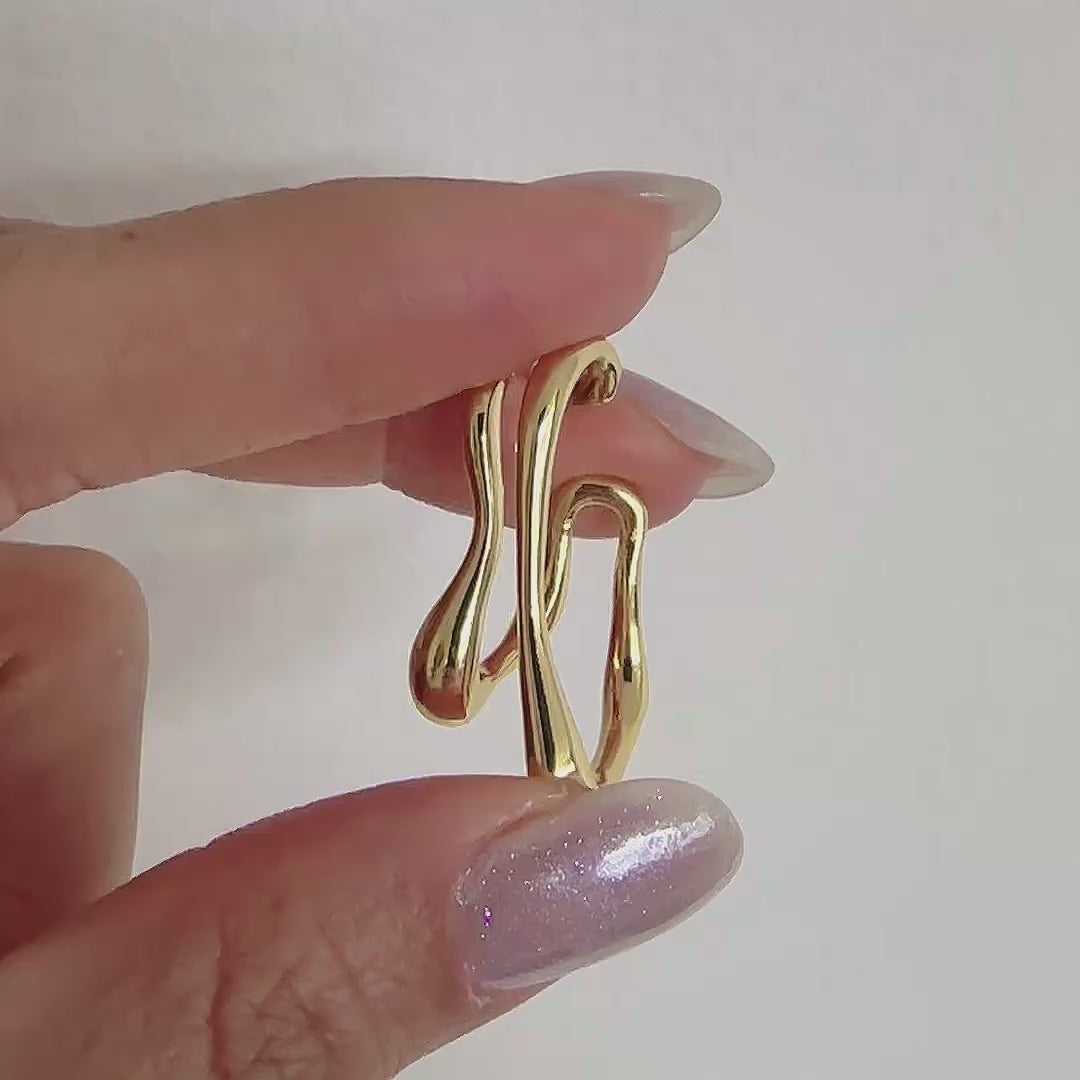 double cuff earrings 18k gold plated sterling silver video