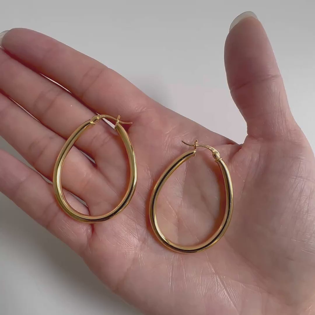 large hoop earrings 18k gold plated sterling silver video
