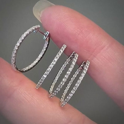 embrace 0.6ct diamond hoop earring in 18k white gold video