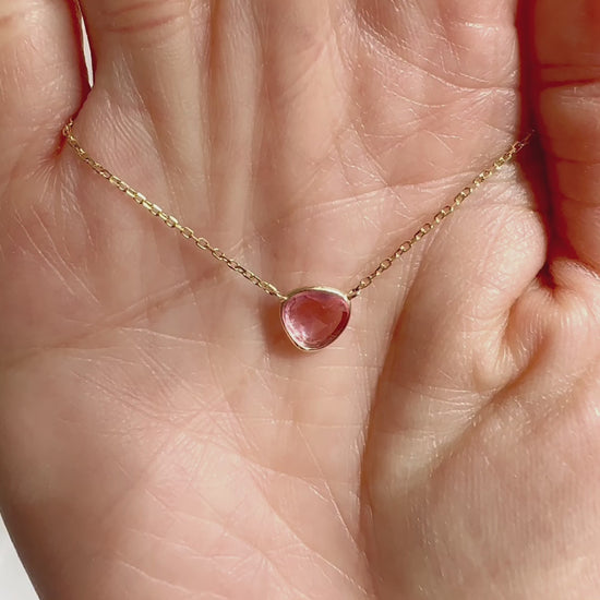 pink sapphire necklace 18k gold video