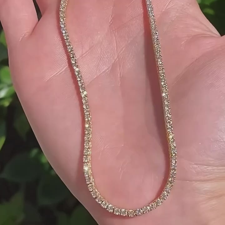 embrace 5ct diamond tennis necklace in 18k gold video