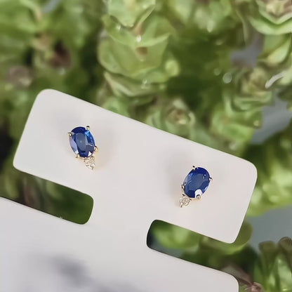single tulip sapphire diamond earrings 18k white gold video