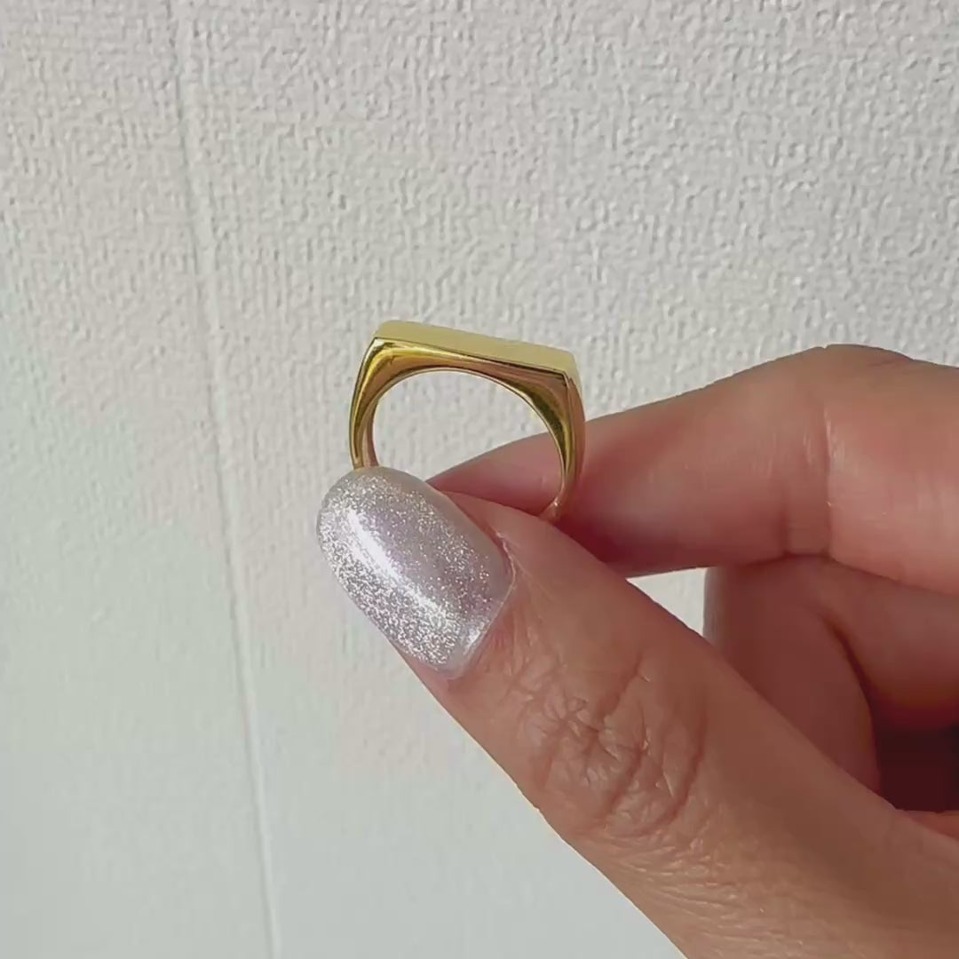 square ring 18k gold plated sterling silver video