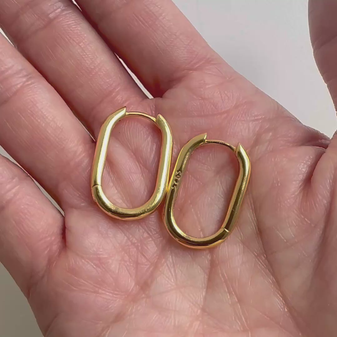 jullie big oval earrings in 18k gold plated silver video