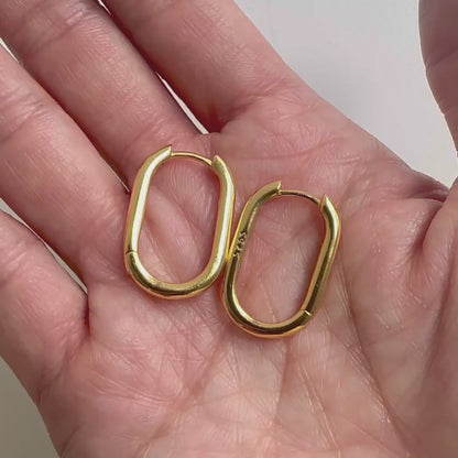 jullie big oval earrings in 18k gold plated silver video