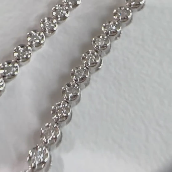 tennis necklace 18k white gold diamonds 2.0ct video