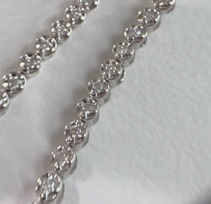 tennis necklace 18k white gold diamonds 2.0ct video