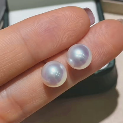 Underwater Akoya Pearl Earrings in 18K White Gold