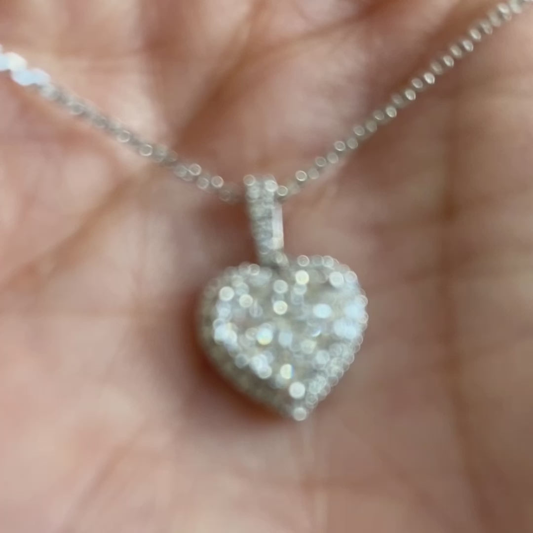 0.66ct heart to have diamond necklace 18k white gold video