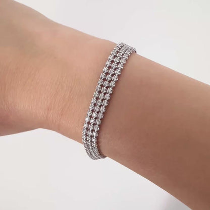 disco triple diamond tennis bracelet in 18k white gold video