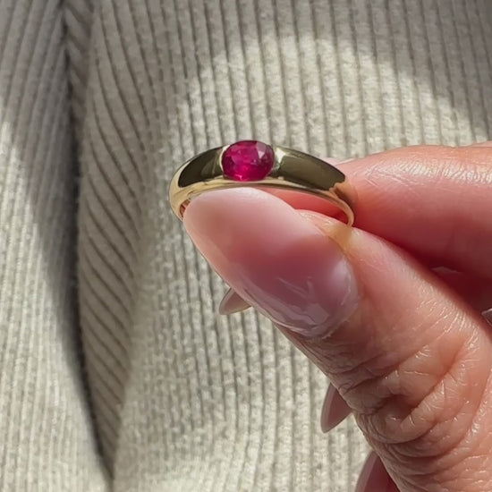 oval ruby ring 18k gold video