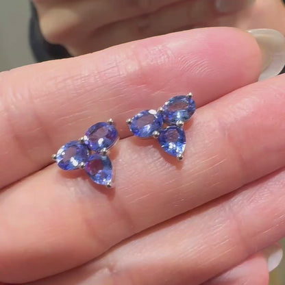 eden small tanzanite earrings in 18k white gold video