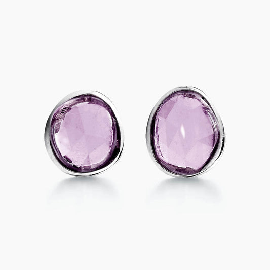 purple sapphire earrings 18k white gold