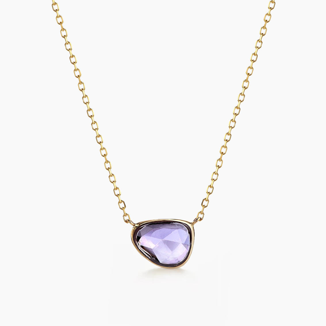 purple sapphire necklace 18k gold