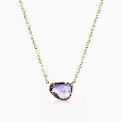 purple sapphire necklace 18k gold