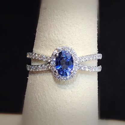 1ct sapphire ring diamond 18k white gold zoom