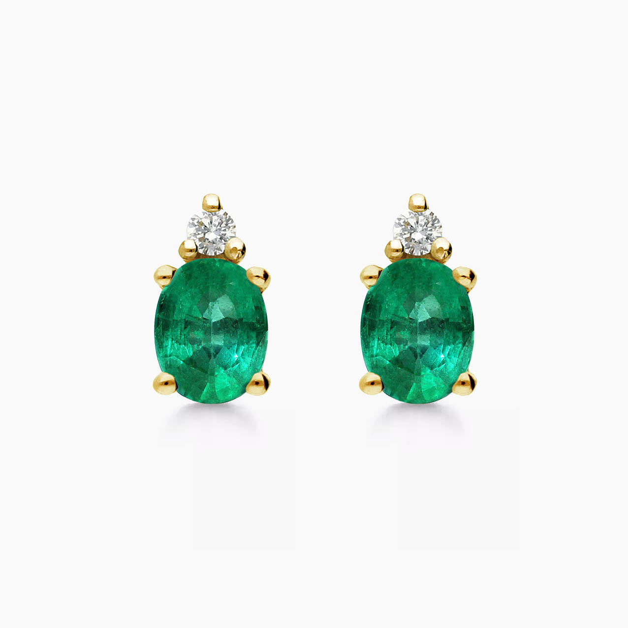 emerald diamond earrings 18k gold