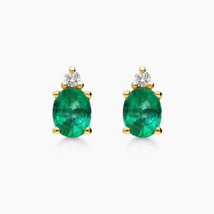 emerald diamond earrings 18k gold