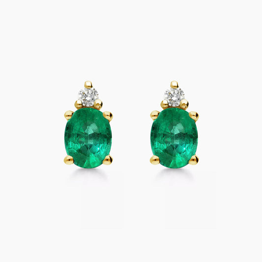 emerald diamond earrings 18k gold