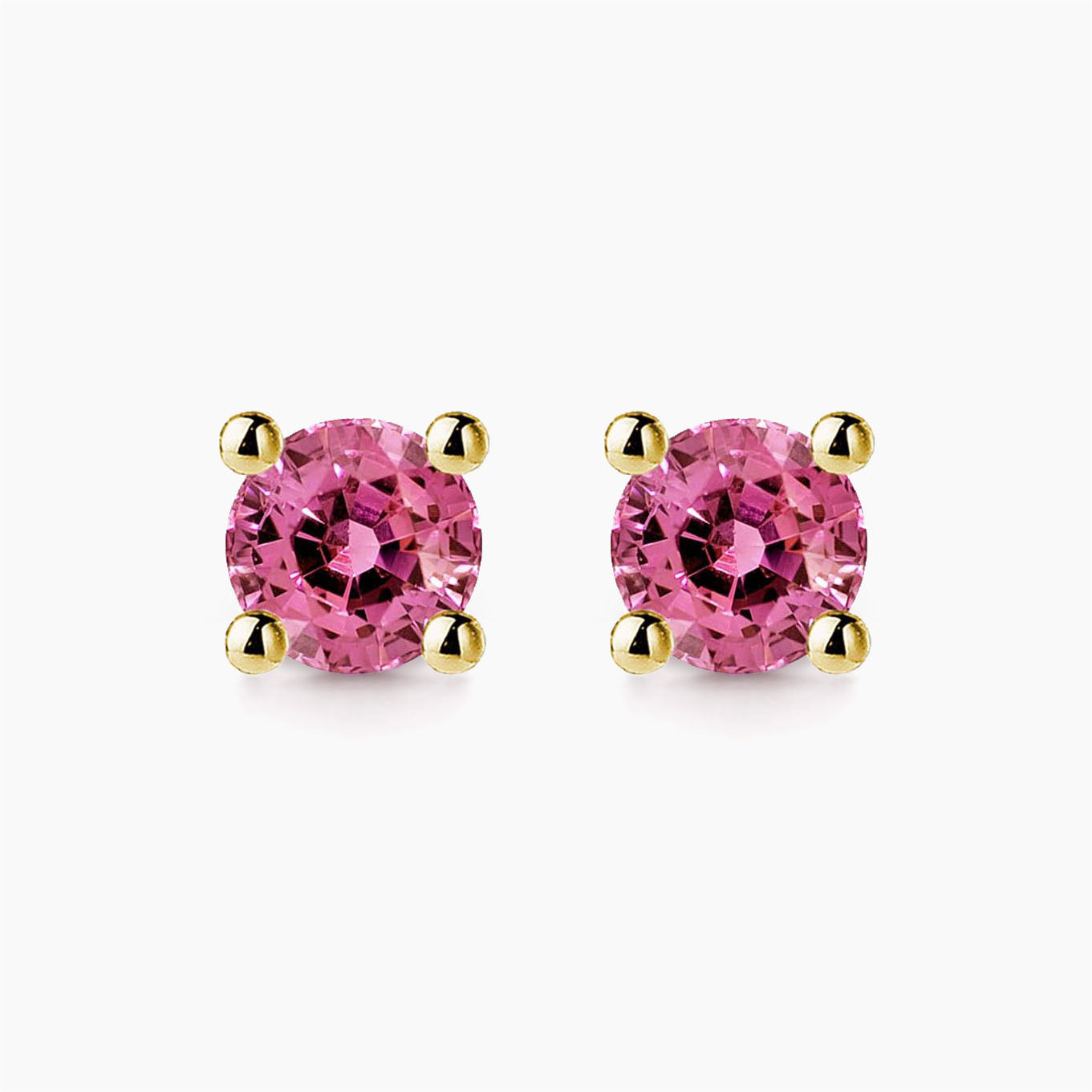 single tulip pink tourmaline earrings 18k gold