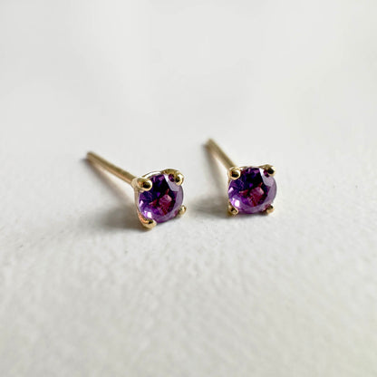 purple tourmaline earring 18k gold