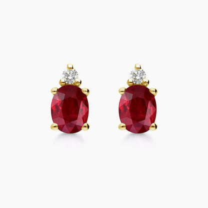 ruby diamond earrings 18k gold