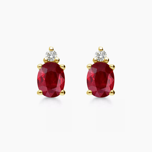 ruby diamond earrings 18k gold