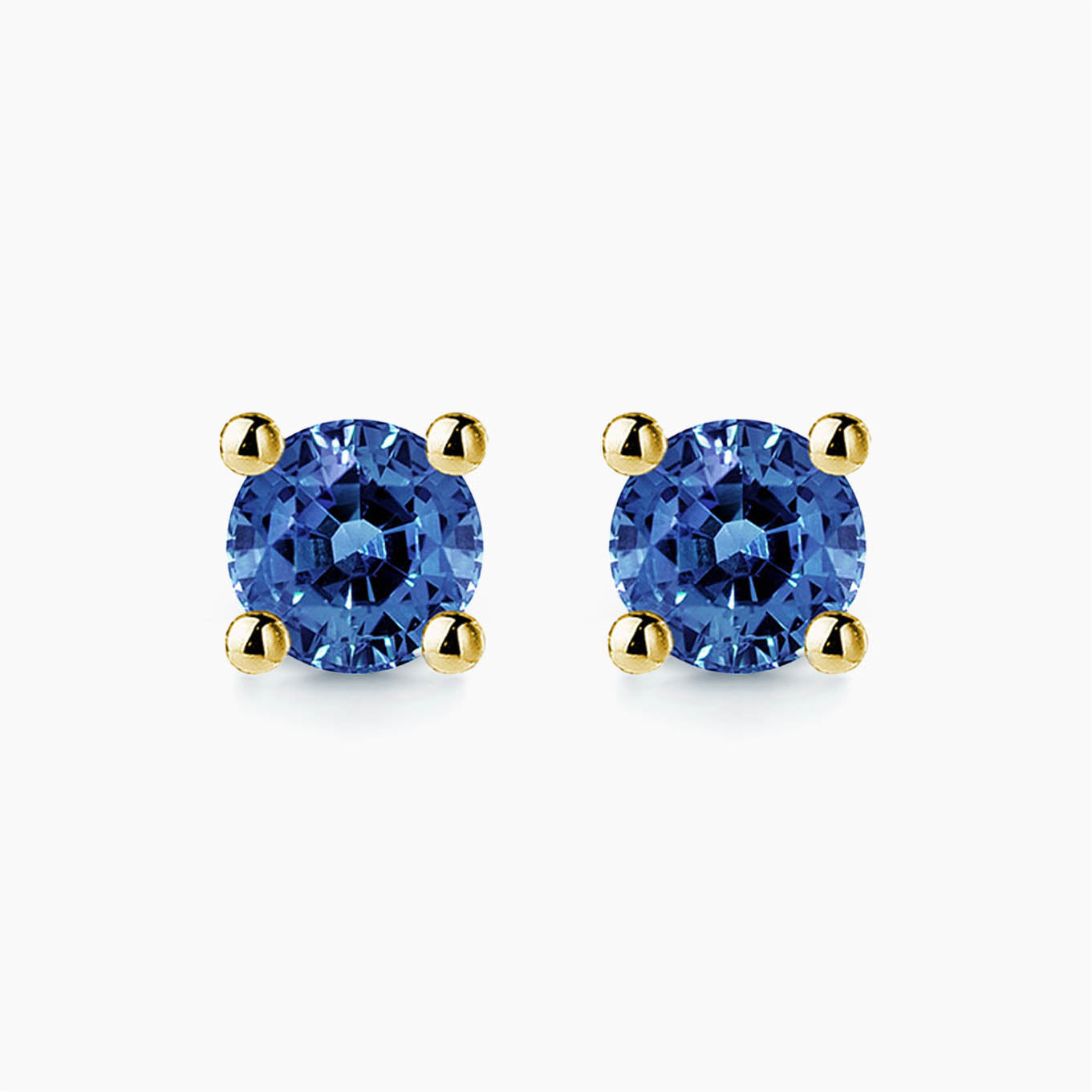 single tulip blue sapphire earrings 18k gold