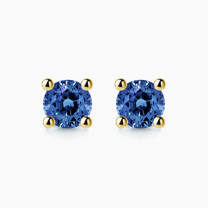 single tulip blue sapphire earrings 18k gold