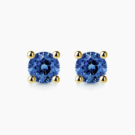 single tulip blue sapphire earrings 18k gold