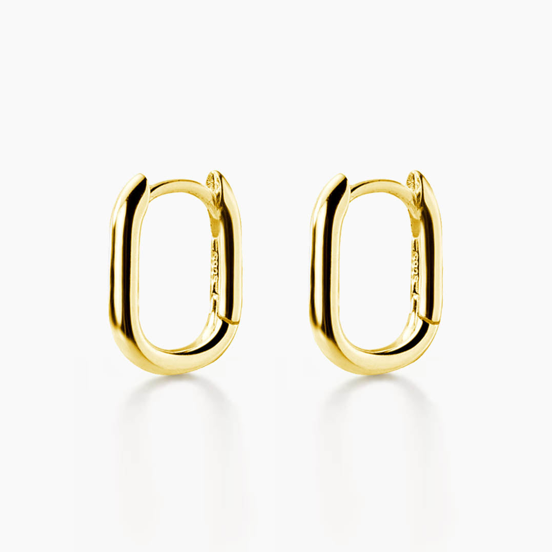 small oval earrings 18k gold plated sterling silver