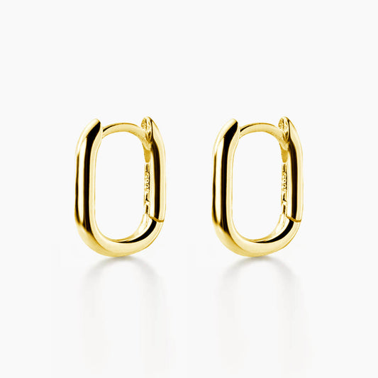 small oval earrings 18k gold plated sterling silver