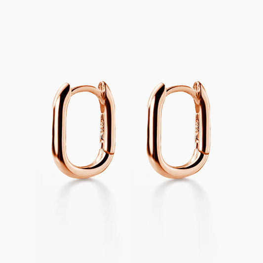 small oval earrings 18k rose gold plated sterling silver