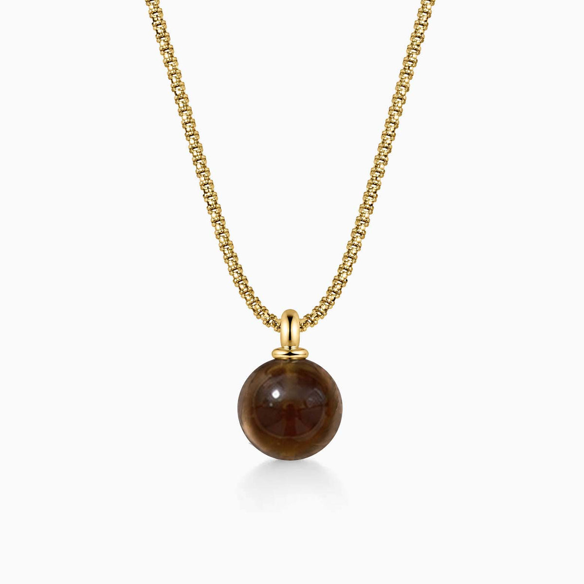 jullie smoky quartz ball necklace in 18k gold plated sterling silver