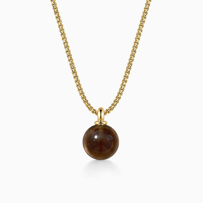 jullie smoky quartz ball necklace in 18k gold plated sterling silver