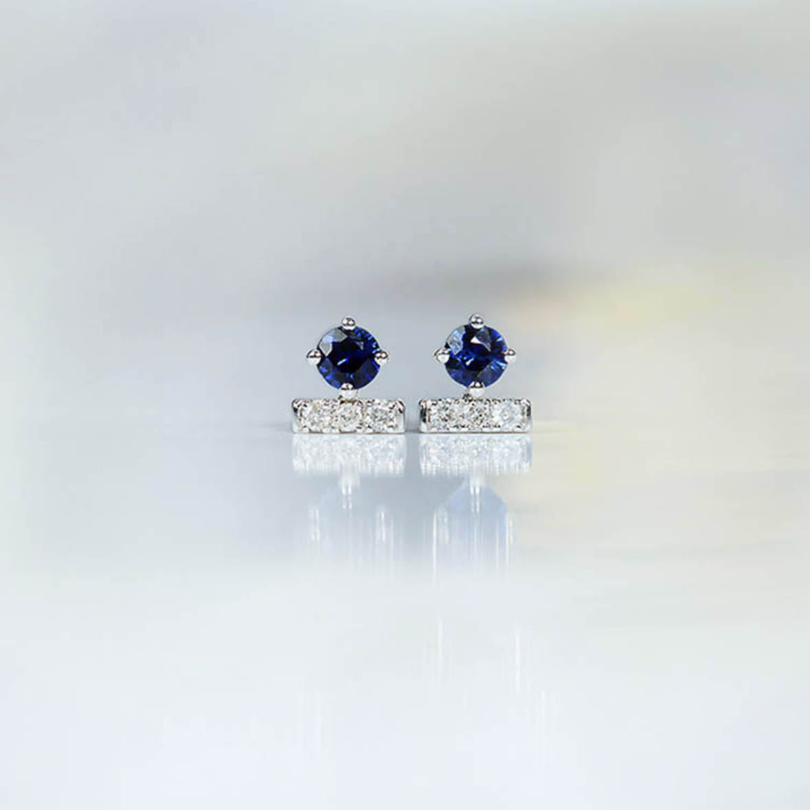 t for tulip sapphire diamond earrings 18k white gold