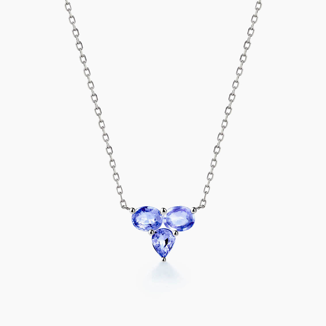 tanzanite 1ct necklace 18k white gold