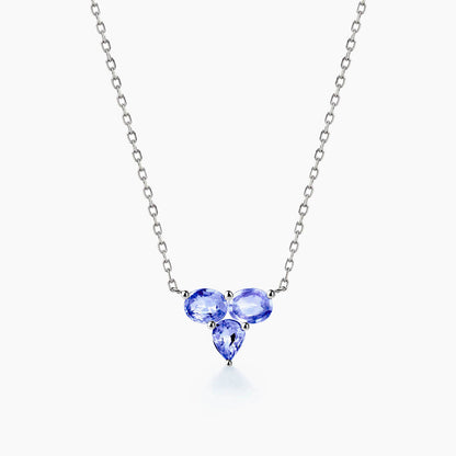 tanzanite 1ct necklace 18k white gold