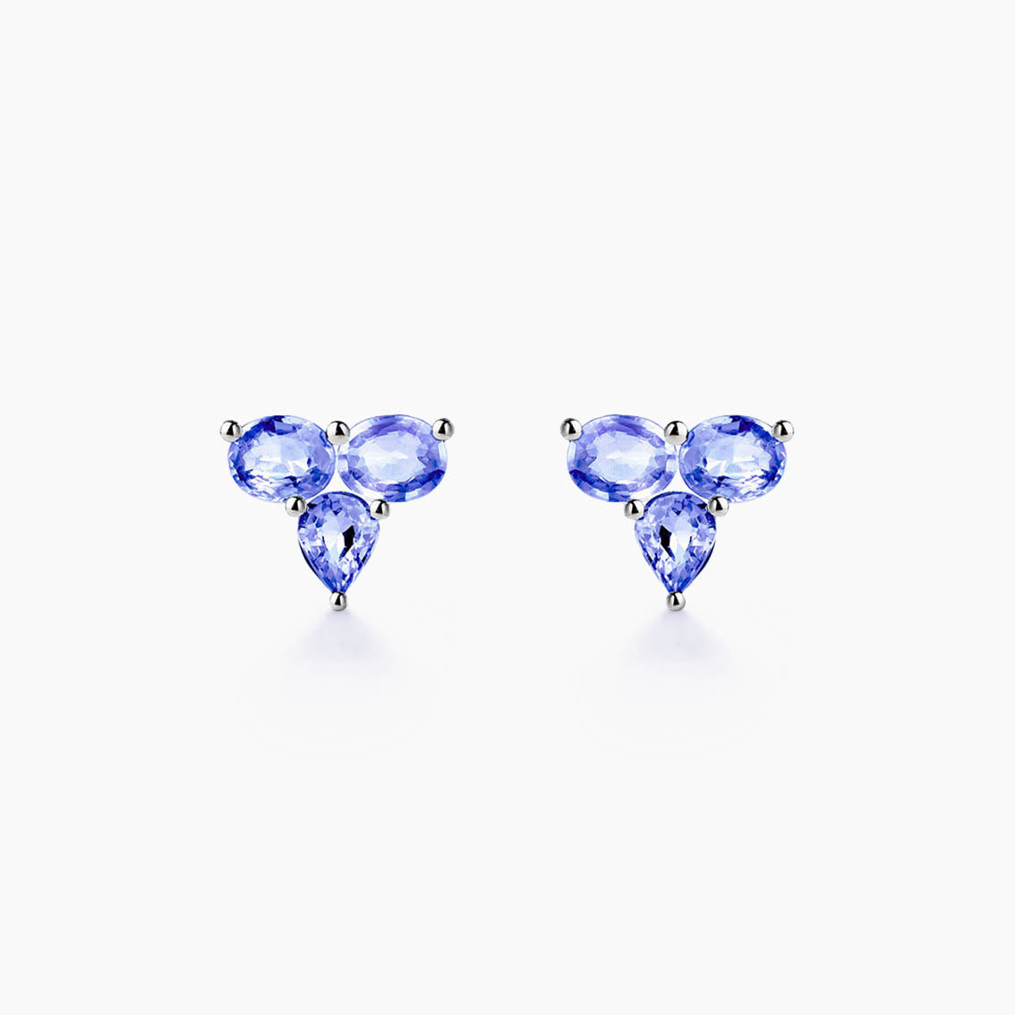 tanzanite 2ct earrings 18k white gold