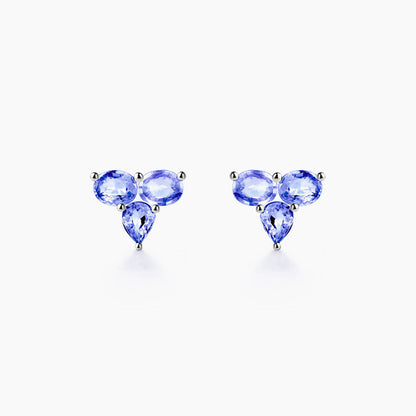 tanzanite 2ct earrings 18k white gold