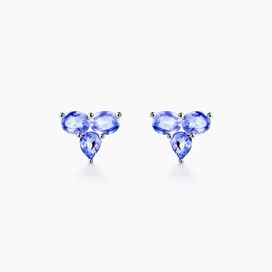 tanzanite 2ct earrings 18k white gold